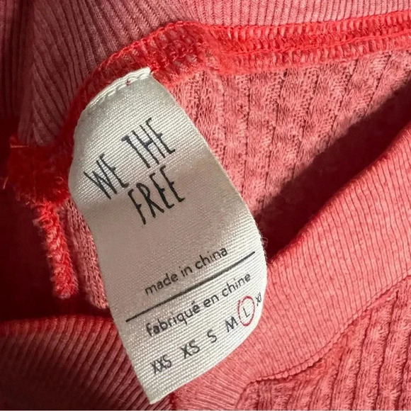 Free People We The Free Southside Waffle Thermal Top Size Large Red Orange - Picture 6 of 10